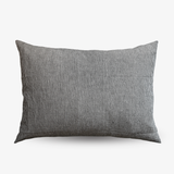 Coussin en lin - Rayures naturelles/noires (70x50cm)