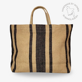 Jute-Tasche - Natur/Schwarz (60x40x15cm)