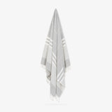 Serviette de Hammam en coton - Gris moyen Taille 185x95cm prélavée